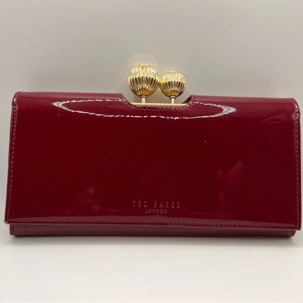 Ted Baker Burgundy Wallet with kiss 💋 lock!